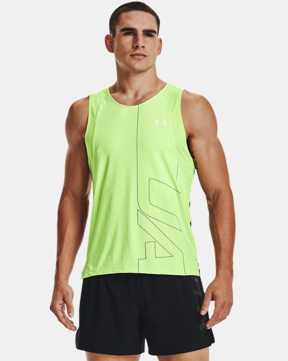 Men's UA Iso-Chill Run Brand Singlet, Green, pdpMainDesktop image number 0